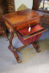 Late Regency Rosewood Ladies Works   Games Table