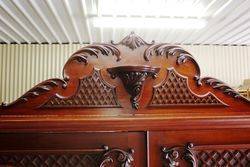 Late Victorian 2 Door Carved Mahogany Display Cabinet C1900