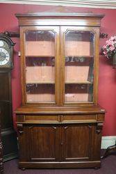 Late Victorian 4 Door Walnut Bookcase