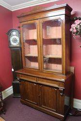 Late Victorian 4 Door Walnut Bookcase
