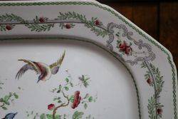 Late Victorian Copeland Spode Meat Platter andquotChelsea Birdandquot 