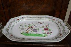 Late Victorian Copeland Spode Meat Platter andquotChelsea Birdandquot 