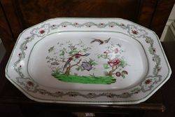 Late Victorian Copeland Spode Meat Platter andquotChelsea Birdandquot 