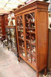 Late Victorian Inlaid Two Door Bookcase