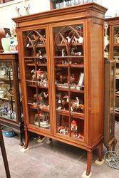 Late Victorian Inlaid Two Door Bookcase