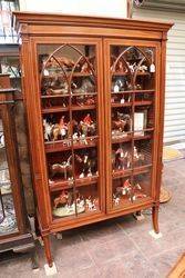 Late Victorian Inlaid Two Door Bookcase