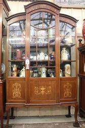 Late Victorian Inlayed Single Door Display Cabinet