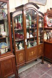 Late Victorian Inlayed Single Door Display Cabinet