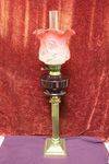 Late Victorian Oil Lamp Deep Ruby Glass Font