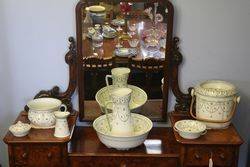 Late Victorian Royal Doulton Addison 7 Piece Jug + Bowl Sel 