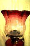 Late Victorian Ruby Glass Oil Lamp Arriving