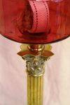 Late Victorian Ruby Glass Oil Lamp Arriving