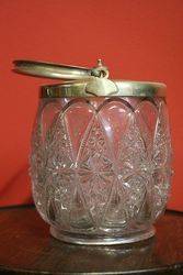 Late Victorian Silver Plated Glass Biscuit Barrel  