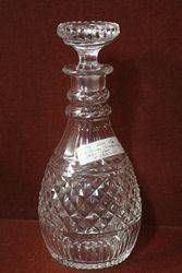 Late  Victorian Cut Glass Decanter C1890  1900 