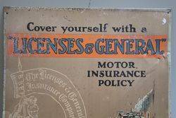 Licenses and General  Insurance Company Tin Advertising Sign 