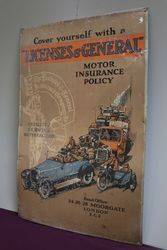 Licenses and General  Insurance Company Tin Advertising Sign 