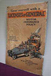 Licenses and General  Insurance Company Tin Advertising Sign 