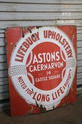 Lifebuoy Upholstery Astons Caernarvon Enamel Sign 