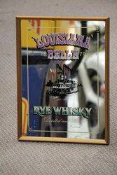 Louisiana Belle Rye Whisky Framed Advertising Mirror  