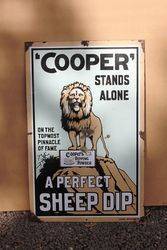 Lovely And Rare Coopers Sheep Dip Enamel Advertising Sign 