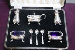 Lovely Quality Boxed Sterling Silver 8 Piece Cruet Set  