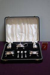 Lovely Quality Boxed Sterling Silver 8 Piece Cruet Set  