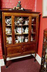 Lovely Quality Late Victorian Inlaid Mahogany Display Cabinet