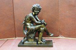 Lovely Seated Bronze Sculpture By Eutrope Bouret 18331906