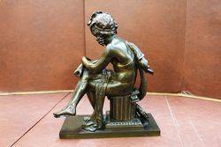 Lovely Seated Bronze Sculpture By Eutrope Bouret 18331906