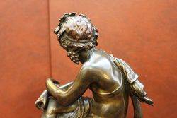 Lovely Seated Bronze Sculpture By Eutrope Bouret 18331906