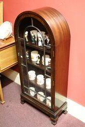 Lovely Small Art Deco Dwarf Dome Top Display Cabinet 