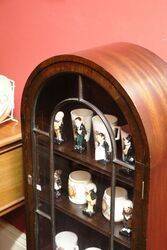 Lovely Small Art Deco Dwarf Dome Top Display Cabinet 