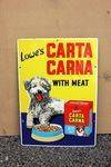 Lowes Carta Carne Pictorial Dog Food Enamel Sign