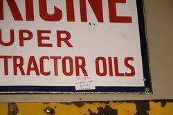 Lubricine Super Motor + Tractor Oils Agent Enamel Sign  