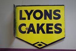 Lyons Cakes Double Sided Enamel Advertising Sign  