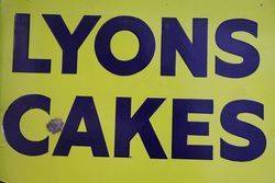 Lyons Cakes Double Sided Enamel Advertising Sign  