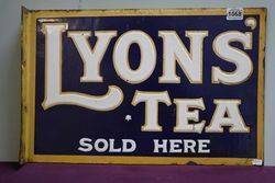 Lyons Tea Sold Here Double Sided Enamel Vintage Shop Sign 