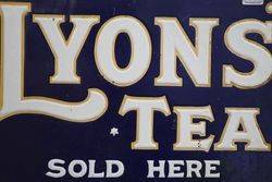 Lyons Tea Sold Here Double Sided Enamel Vintage Shop Sign 