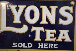 Lyons Tea Sold Here Double Sided Enamel Vintage Shop Sign 