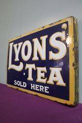 Lyons Tea Sold Here Double Sided Enamel Vintage Shop Sign 