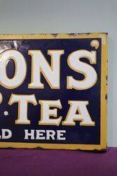 Lyons Tea Sold Here Double Sided Enamel Vintage Shop Sign 