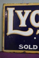 Lyons Tea Sold Here Double Sided Enamel Vintage Shop Sign 