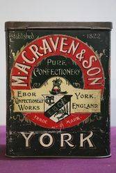 MACraven and Son York England Pure Confectionery Tin 