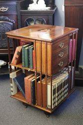 Mahogany Revolving Bookcase With Fine Quality Inlay  