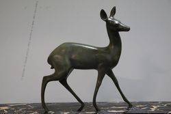 Marble Clock With Deer On top 