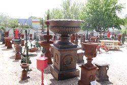 Massive Toulouse Cast Iron Urn And Base