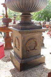 Massive Toulouse Cast Iron Urn And Base