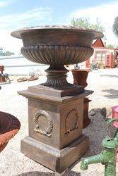 Massive Toulouse Cast Iron Urn And Base