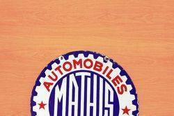 Mathis Automobile Stock Double Sided Enamel Sign