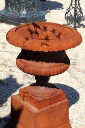 Medium Size Sonte Cast Iron Urn On Base 